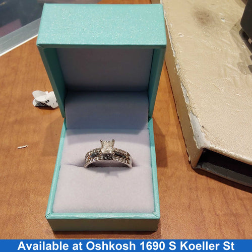 Ring - Wedding Set - White Gold 14k (.585) 4.9 grams Size 8