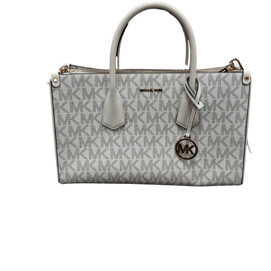 Michael Kors Beige Monogram Small Satchel White Purse / Handbag