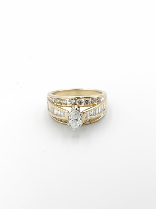 Ring - Wedding Band - Yellow Gold 14k (.585) 6.9 grams Size 6.5
