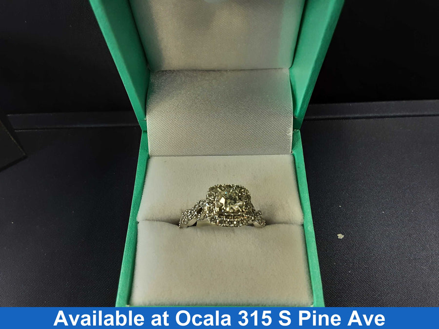 Ring - Engagement Set - White Gold 14k (.585) 4.6 grams Size 7.5
