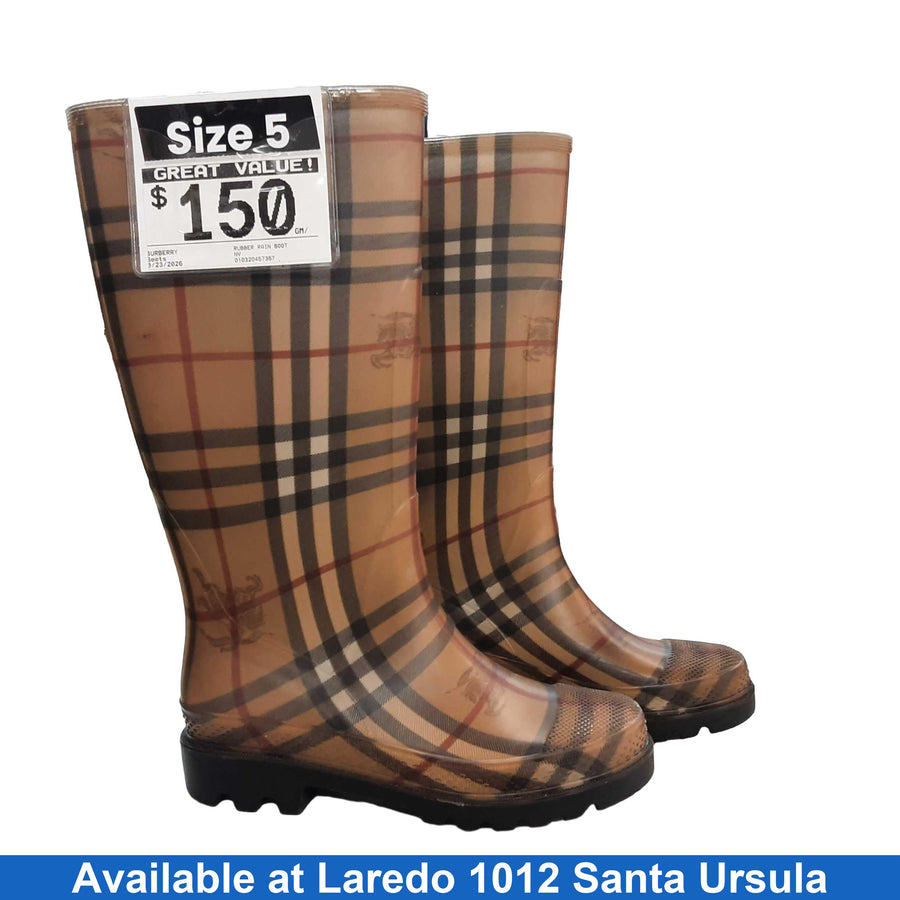Burberry Rubber Rain Boots Brown