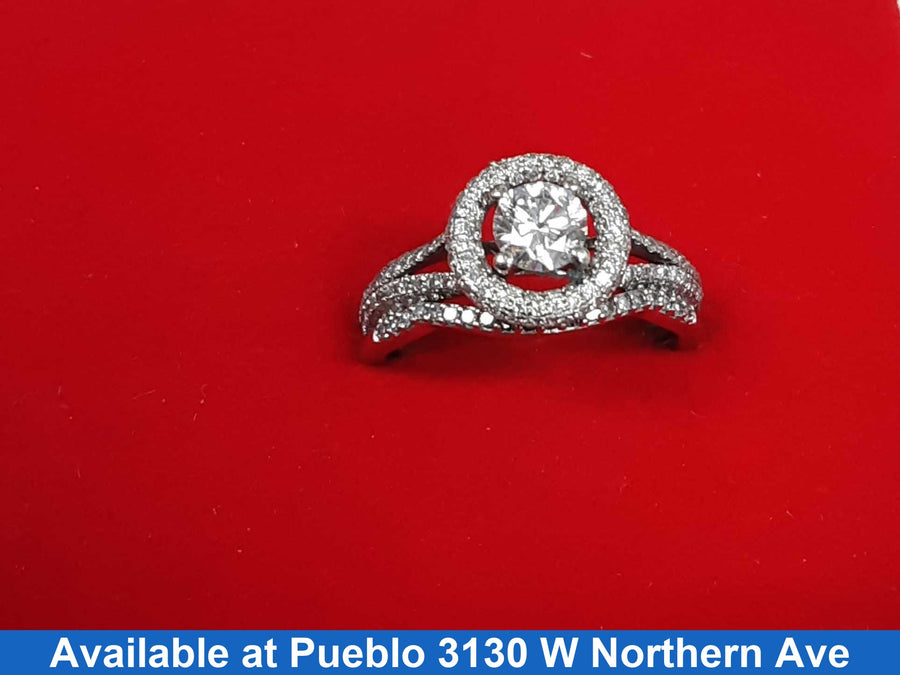 Ring - Wedding Set - White Gold 14k (.585) 4.2 grams Size 6.5
