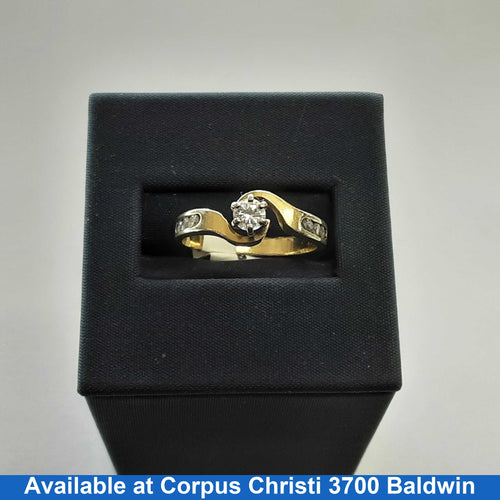 Ring - Engagement Set - Yellow Gold 14k (.585) 3 grams Size 6