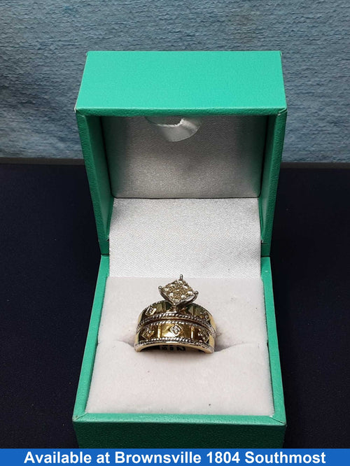 Ring - Engagement Set - Yellow Gold 14k (.585) 6 grams Size 5
