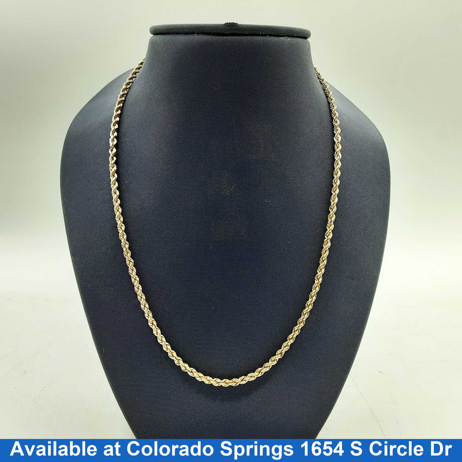 Rope Chain - Yellow Gold 14k (.585) 9.7 grams 20 inch