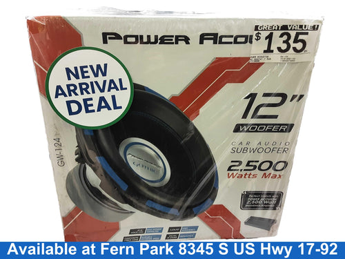 Power Acoustik Gw-124 Black Car Sub-Woofer