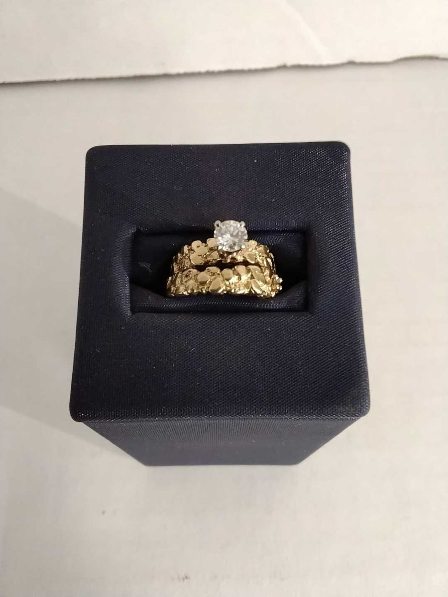Ring - Engagement Set - Yellow Gold 14k (.585) 4.4 grams Size 4