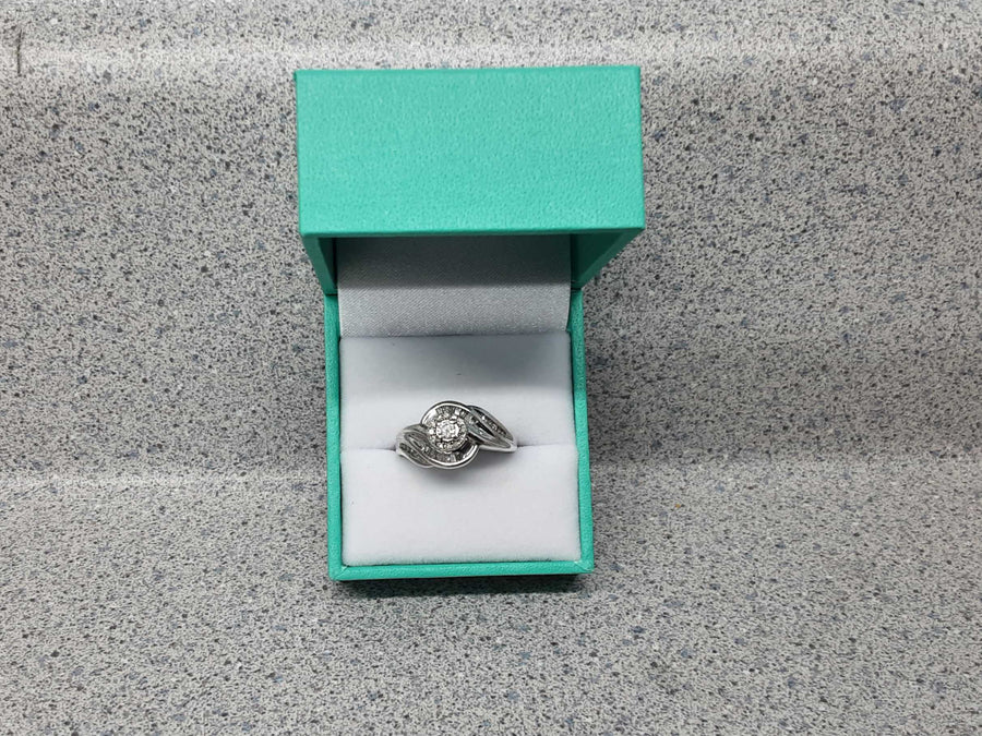 Ring - Engagement Set - Silver 4.9 Grams Size 7