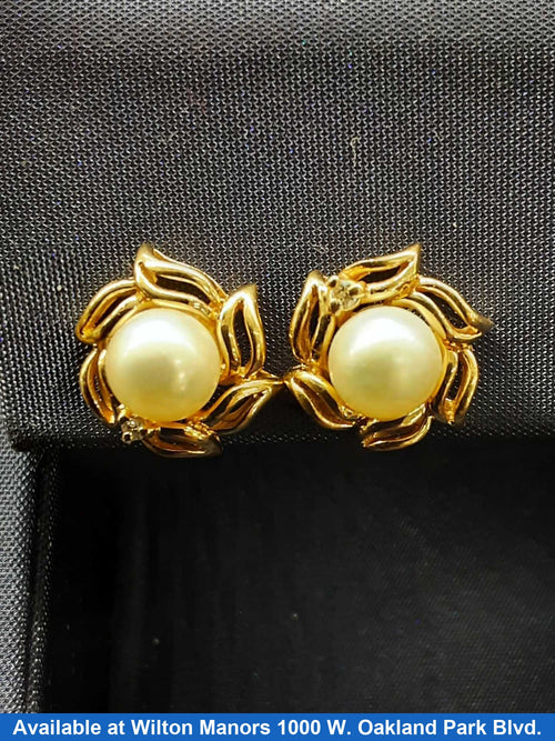 Pearl Earrings - Yellow Gold 14k (.585) 3.1 grams
