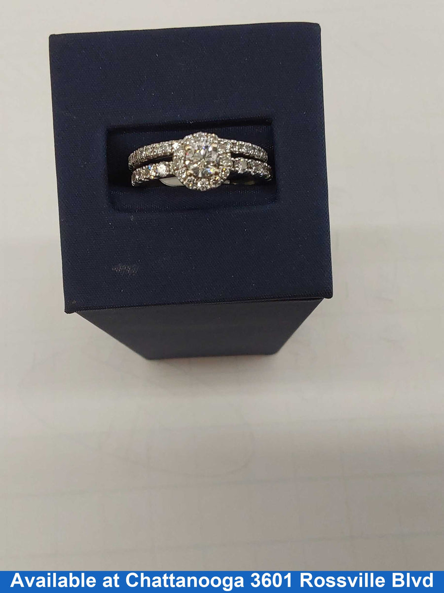 Ring - Engagement Set - White Gold 14k (.585) 6 grams Size 7