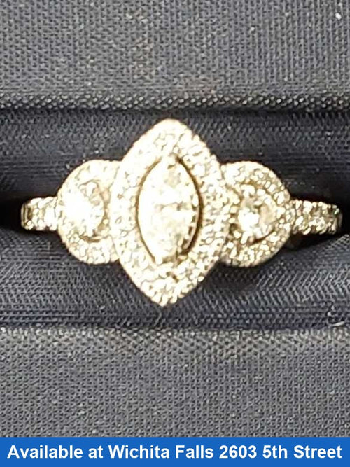 Ring - Wedding Set - White Gold 14k (.585) 4 grams Size 20