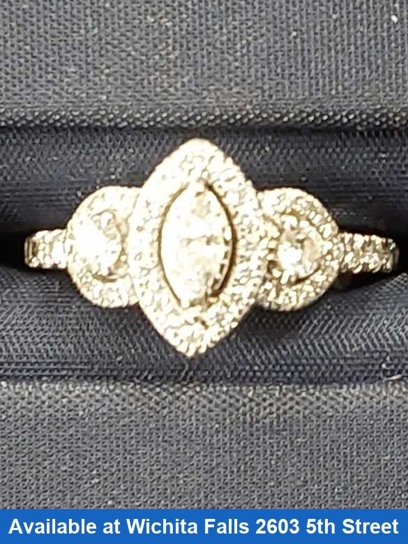 Ring - Wedding Set - White Gold 14k (.585) 4 grams Size 20