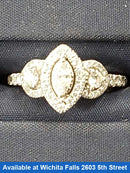 Ring - Wedding Set - White Gold 14k (.585) 4 grams Size 20