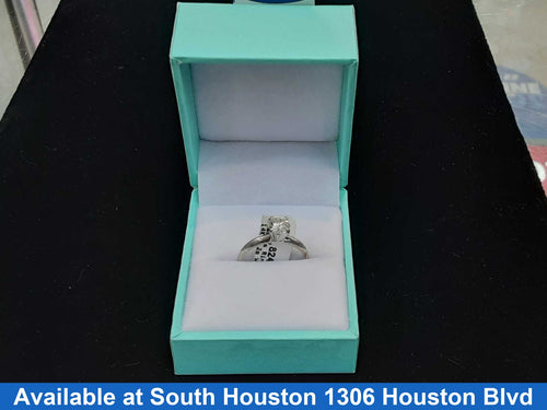Women's Ring - Solitaire - White Gold 14k (.585) 1.2 grams Size 7