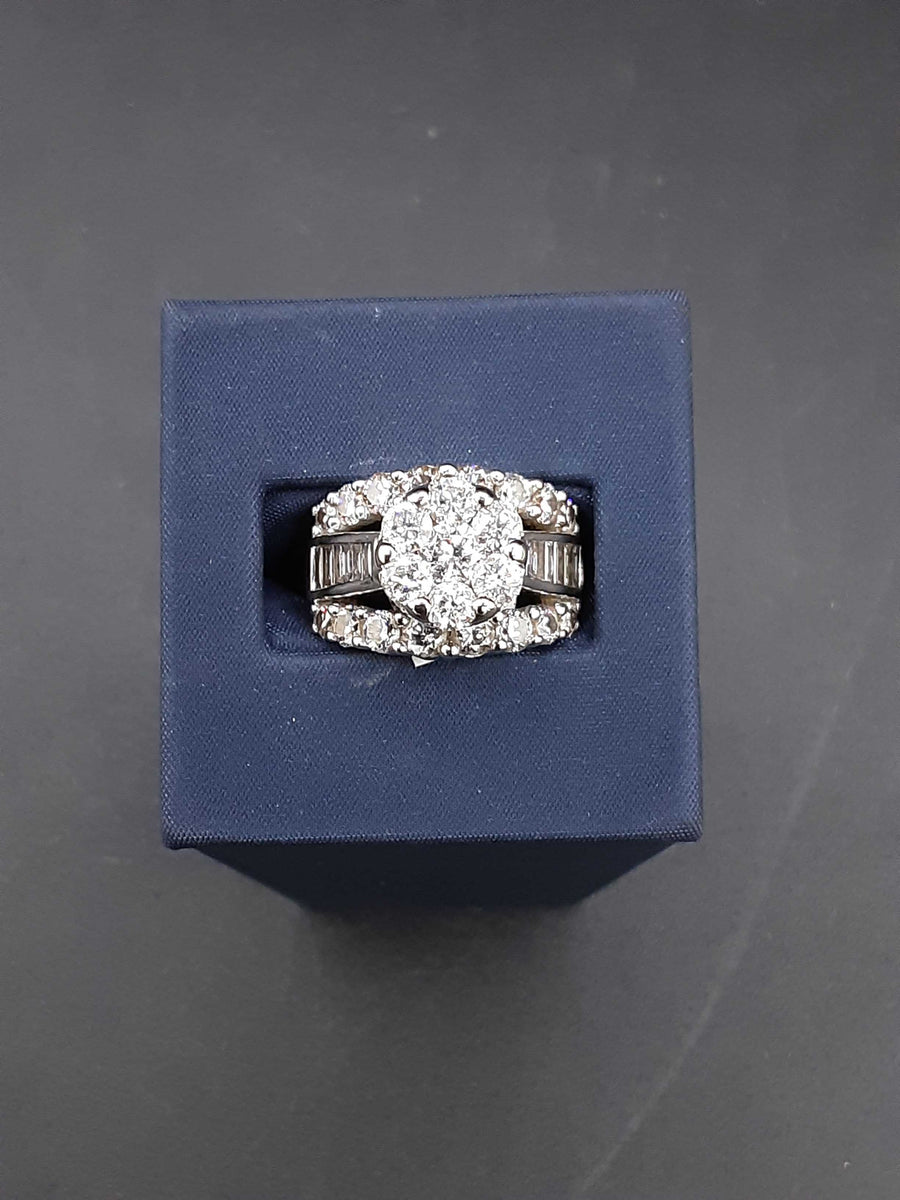 Ring - Wedding Set - White Gold 14k (.585) 13.5 grams Size 5.5