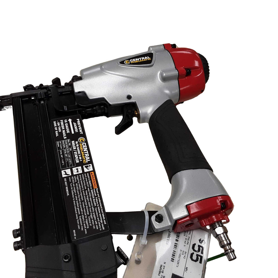 Central Pneumatic 64142 Silver Pneumatic Brad Nailer