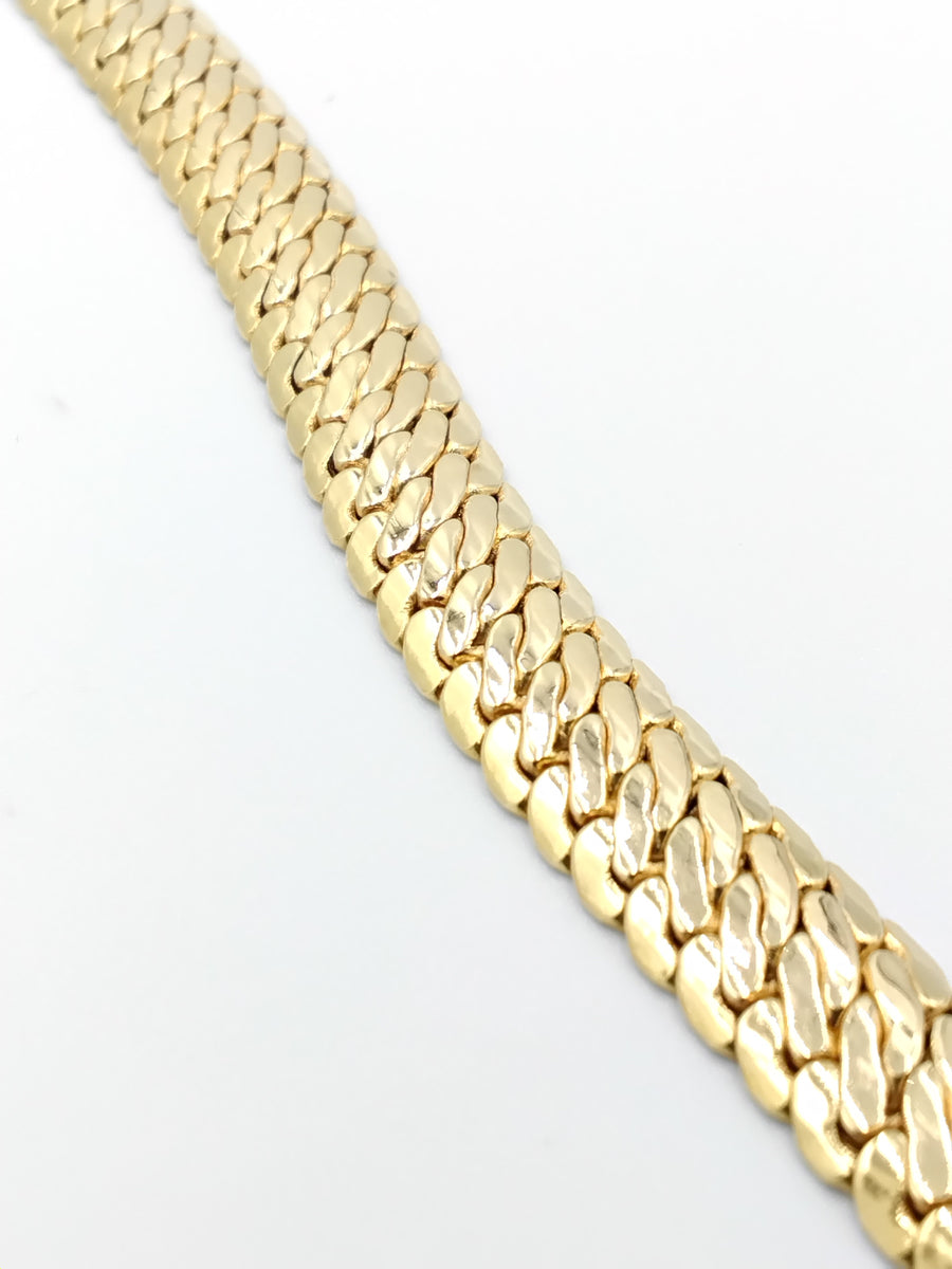 Herringbone Bracelet - Yellow Gold 14k (.585) 11.8 grams 8 inch