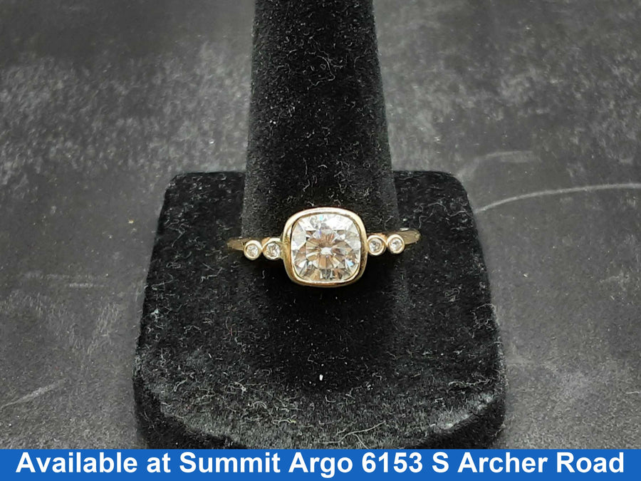 Ring - Engagement Set - Yellow Gold 14k (.585) 3.4 grams Size 9.5