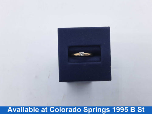 Women's Ring - Solitaire - Yellow Gold 14k (.585) 1.4 grams Size 5.5