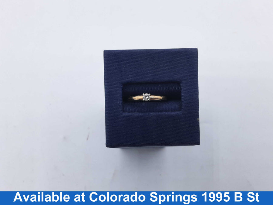 Women's Ring - Solitaire - Yellow Gold 14k (.585) 1.4 grams Size 5.5