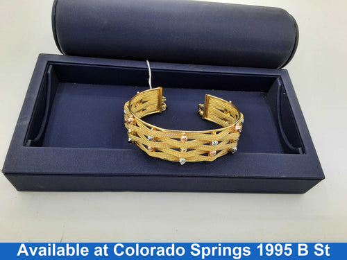 Bangle Bracelet - Tricolor Gold 14k (.585) 25.1 grams 7 inch