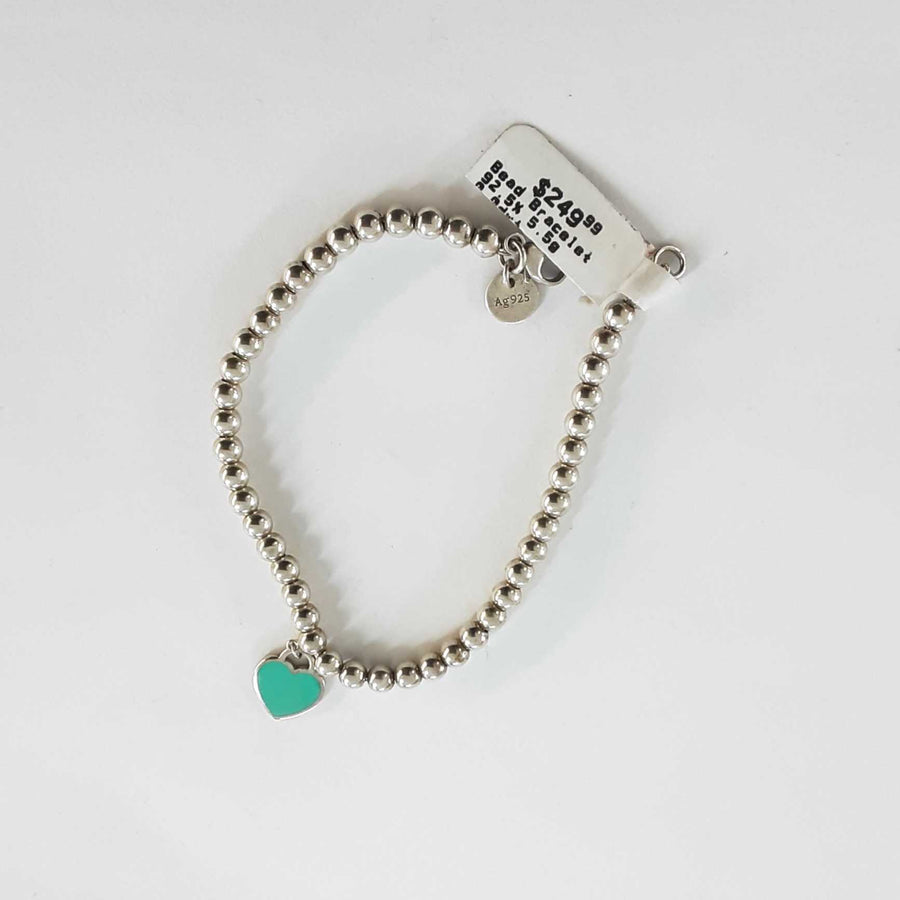 Bead Bracelet - Silver 5.5 grams 7 inch