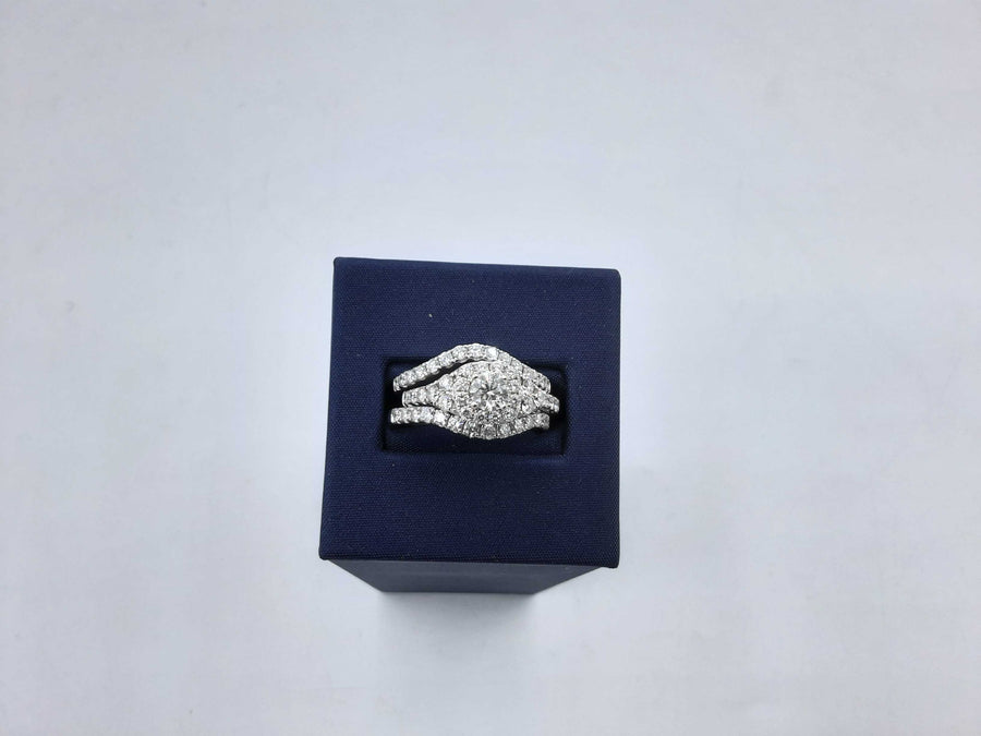Ring - Wedding Set - White Gold 14k (.585) 8.1 grams Size 9
