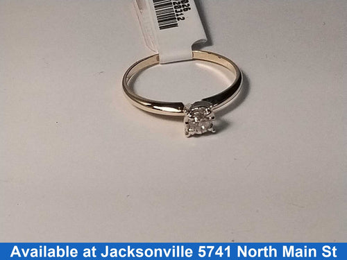 Women's Ring - Solitaire - Yellow Gold 14k (.585) 1.5 grams Size 7.5