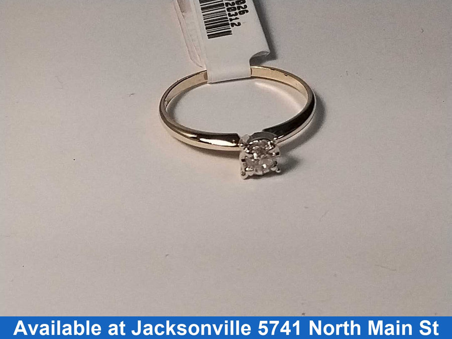 Women's Ring - Solitaire - Yellow Gold 14k (.585) 1.5 grams Size 7.5