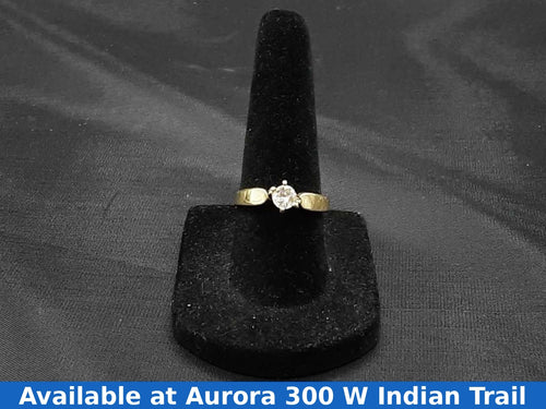 Women's Ring - Solitaire - Yellow Gold 14k (.585) 2 grams Size 7