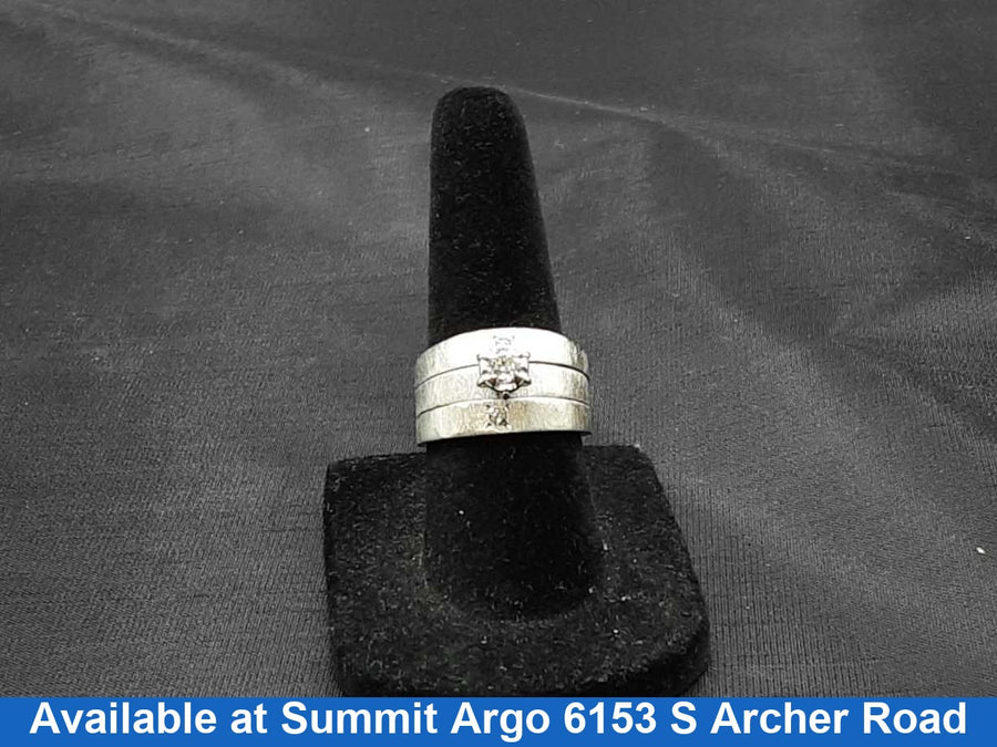 Ring - Engagement Set - White Gold 14k (.585) 8.2 grams Size 5