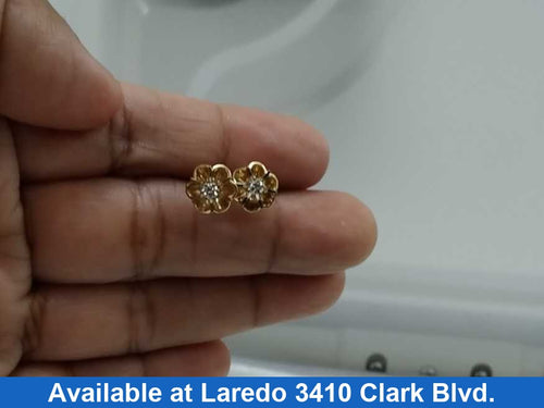 Double Stud Earring - Yellow Gold 14k (.585) 2.2 grams