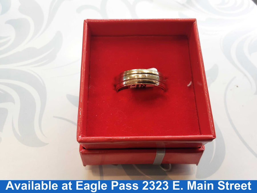 Ring - Wedding Band - Tricolor Gold 10k (.417) 2.2 grams Size 7.5