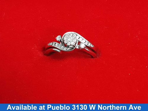 Ring - Wedding Set - White Gold 10k (.417) 4.1 grams Size 6.5