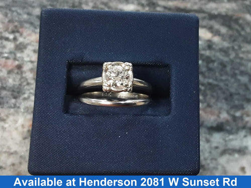 Ring - Engagement Set - White Gold 14k (.585) 4.3 grams Size 6.5