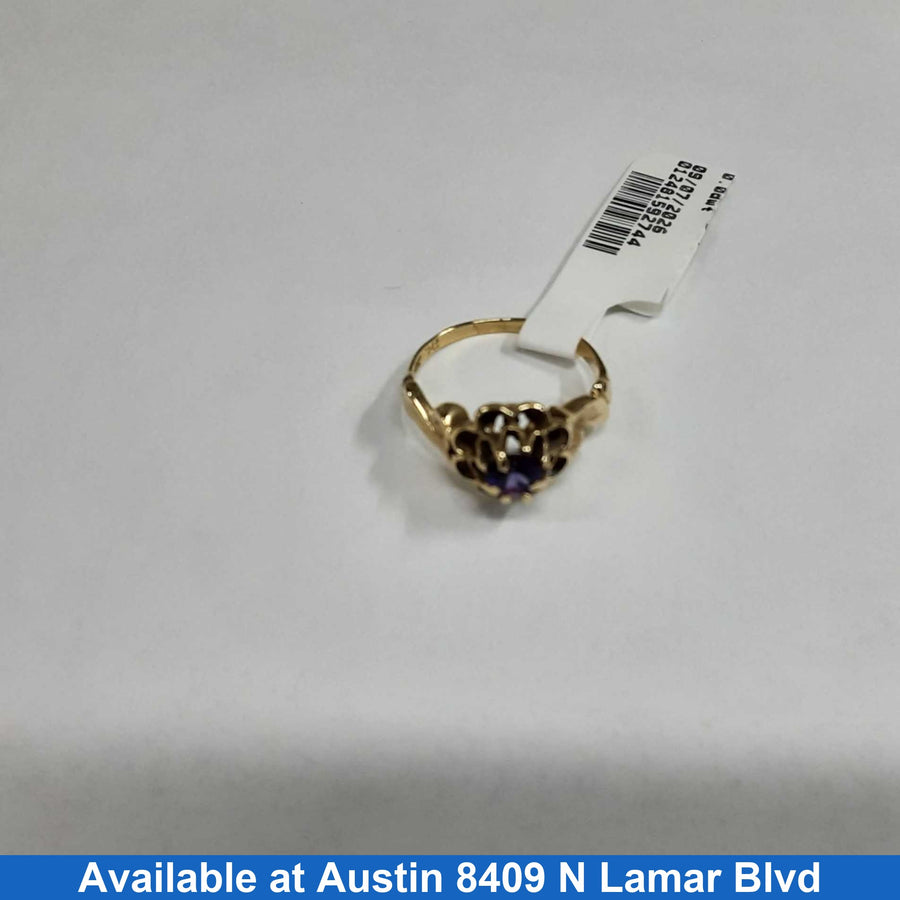 Women's Ring - Solitaire - Yellow Gold 14k (.585) 2 grams Size 4
