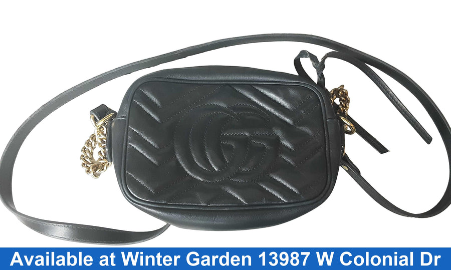 Gucci Marmont Mini Camera Bag Black Purse / Handbag