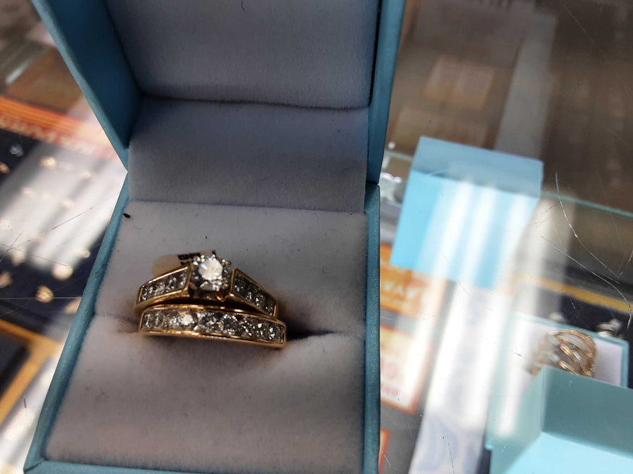 Ring - Engagement Set - Yellow Gold 14k (.585) 5.3 grams Size 8