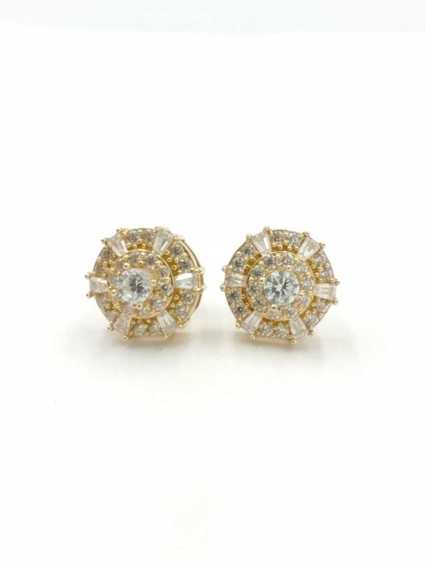 Double Stud Earring - Yellow Gold 14k (.585) 2.6 grams