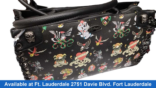 Ed Hardy Tote Black Purse / Handbag