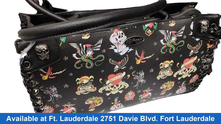Ed Hardy Tote Black Purse / Handbag