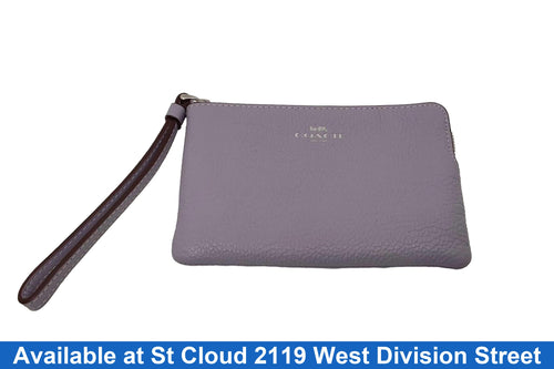 Coach Corner Zip Purple Wallet