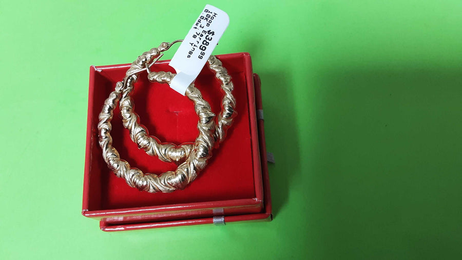 Hoop Earrings - Yellow Gold 10k (.417) 3.7 grams