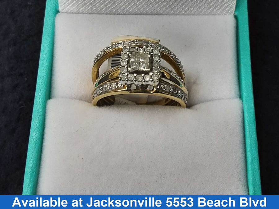 Ring - Engagement Set - Yellow Gold 10k (.417) 4.6 grams Size 7.5