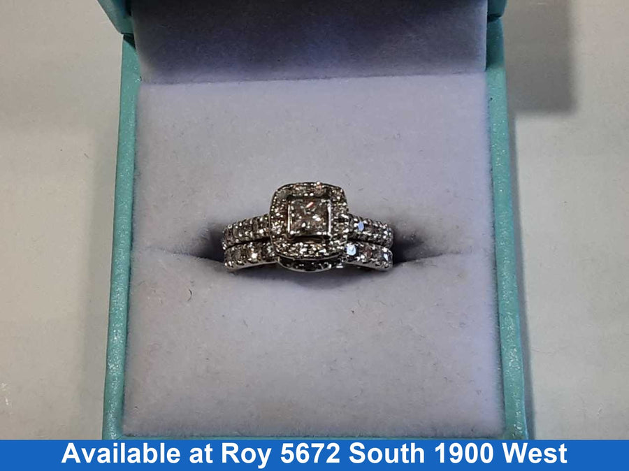 Ring - Engagement Set - White Gold 14k (.585) 6.3 grams Size 4