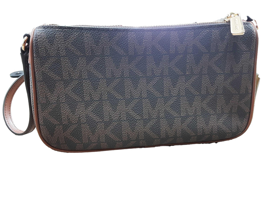 Michael Kors Jet Set Signature Logo Crossbody Bag Brown Purse / Handbag