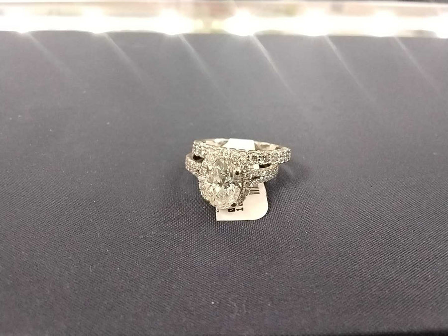 Ring - Engagement Set - White Gold 14k (.585) 5.6 grams Size 5.5