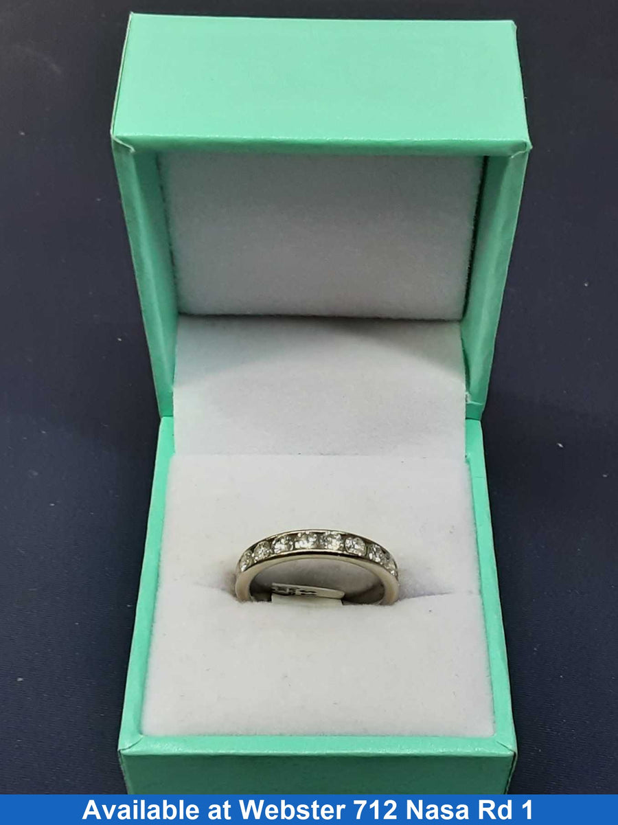 Ring - Wedding Band - White Gold 14k (.585) 3.7 grams Size 6.5