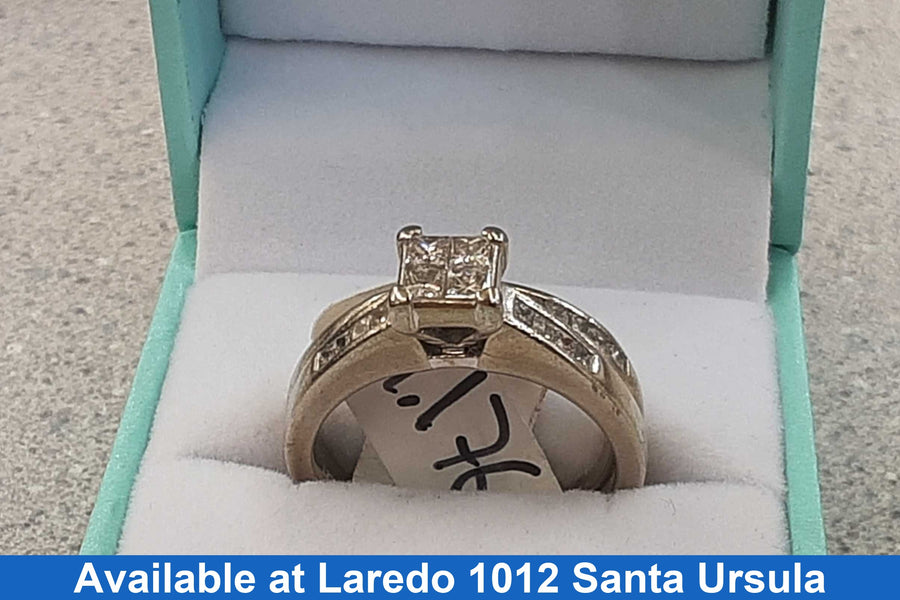 Ring - Engagement Set - White Gold 14k (.585) 8.4 grams Size 8.5