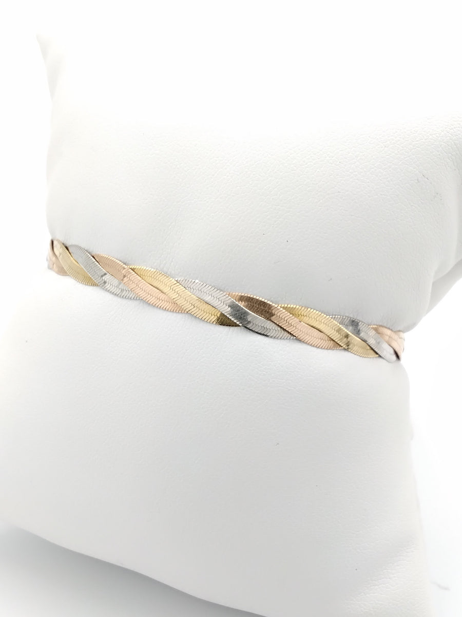 Tricolor Bracelet - Tricolor Gold 14k (.585) 5.4 grams 7 inch